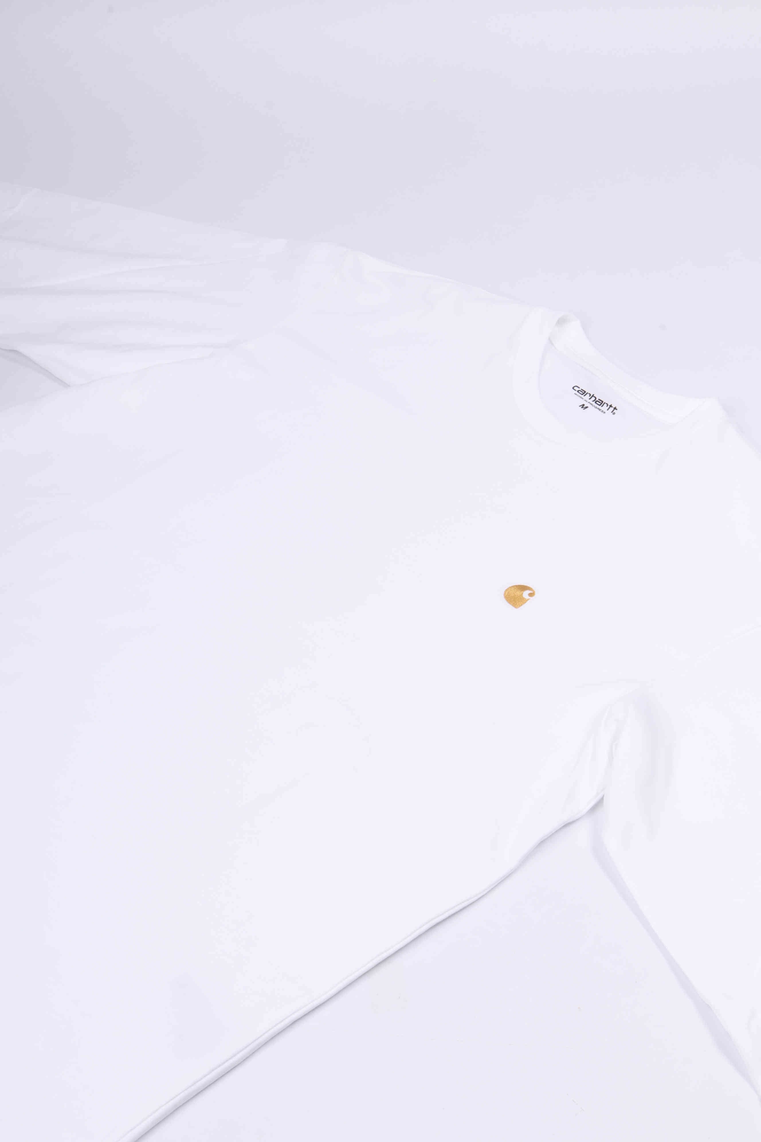 L/s chase t-shirt white / gold
