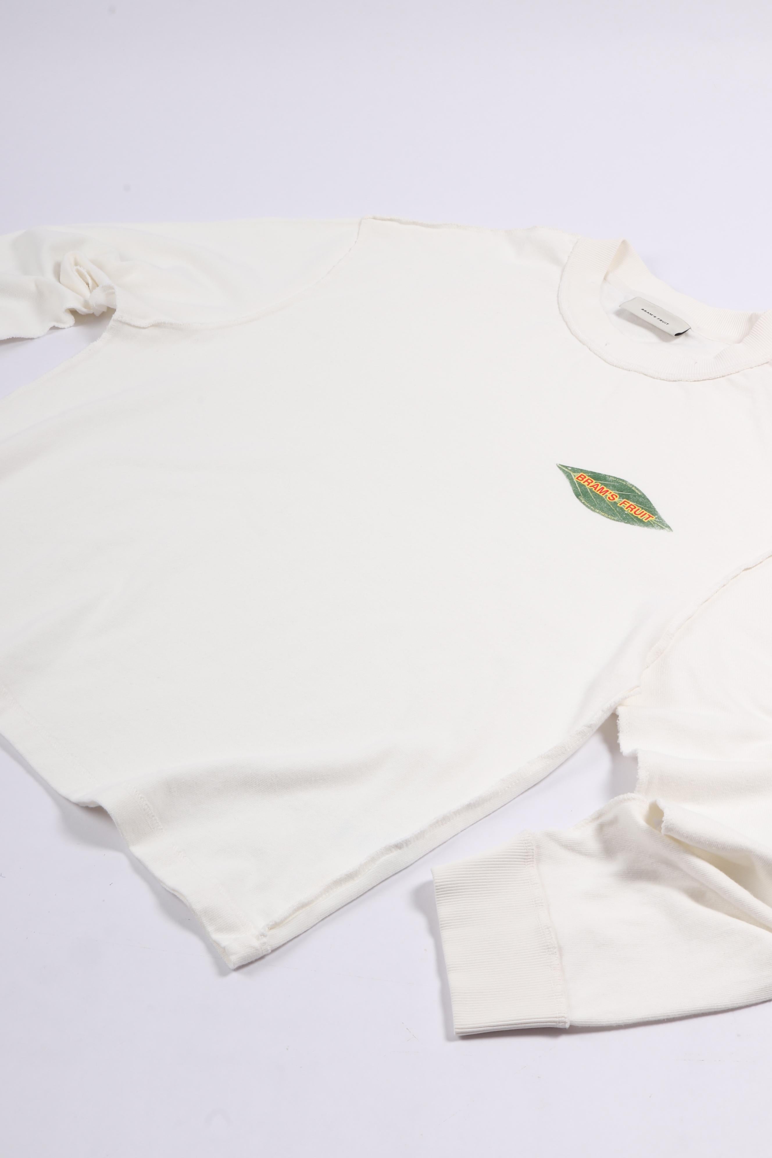 Distressed leaf longsleeve off white