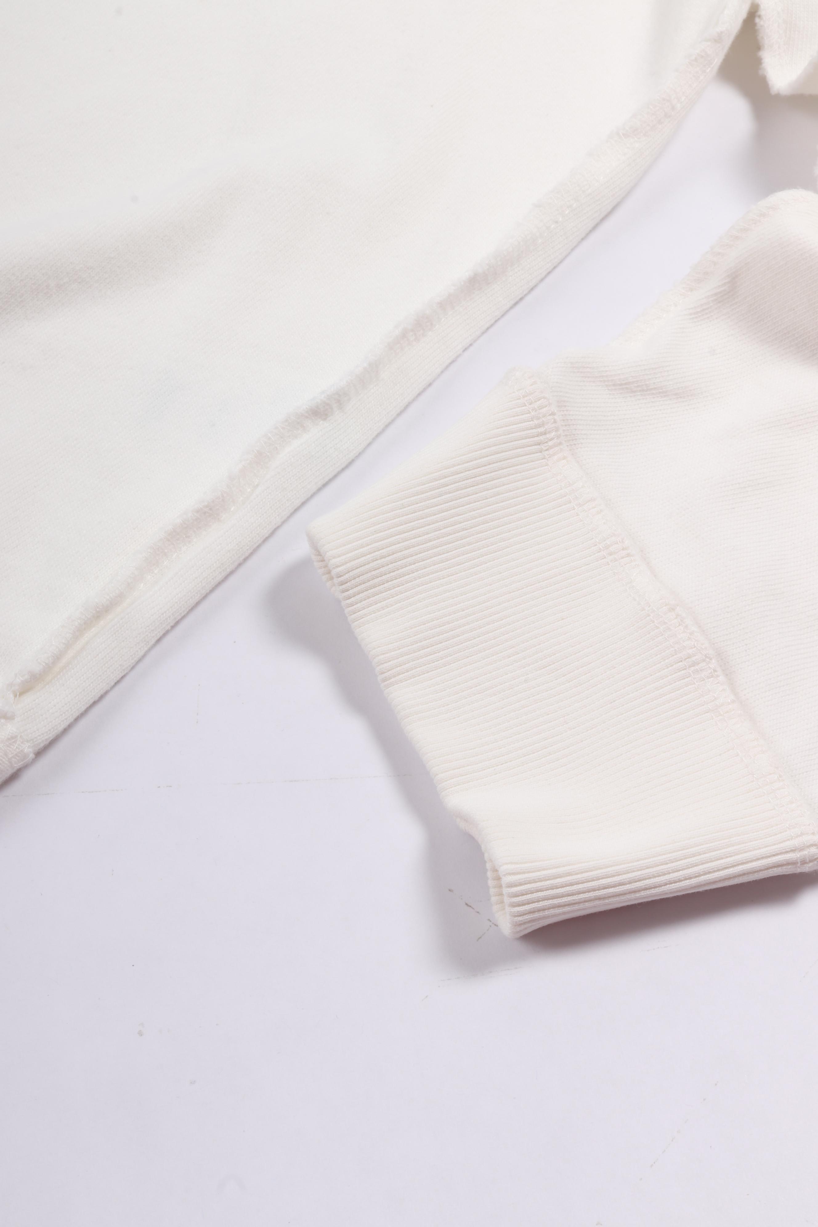 Distressed leaf longsleeve off white
