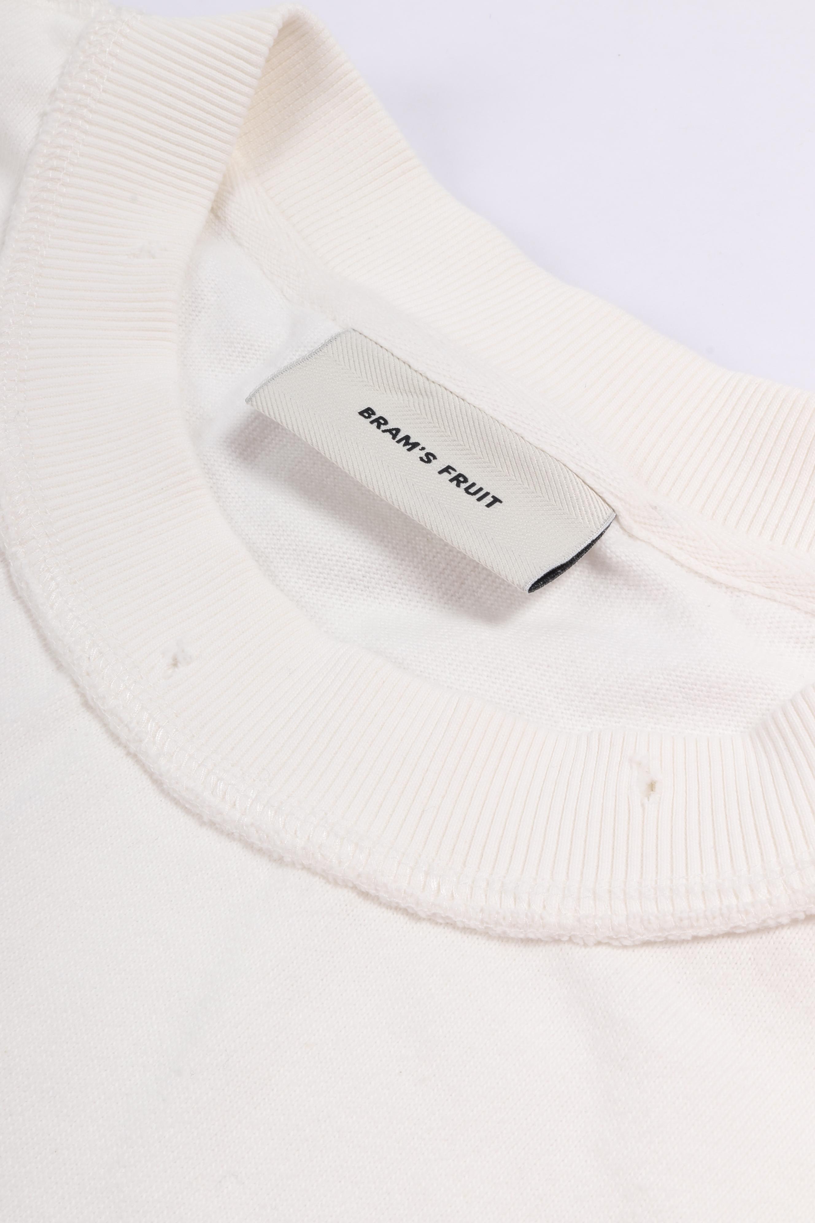 Distressed leaf longsleeve off white