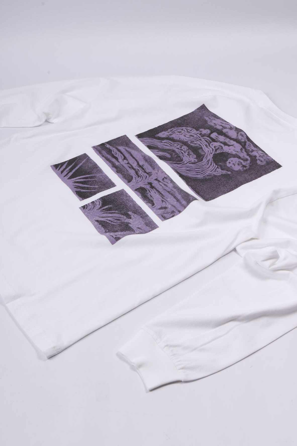 L/s emerge t-shirt white stone wash