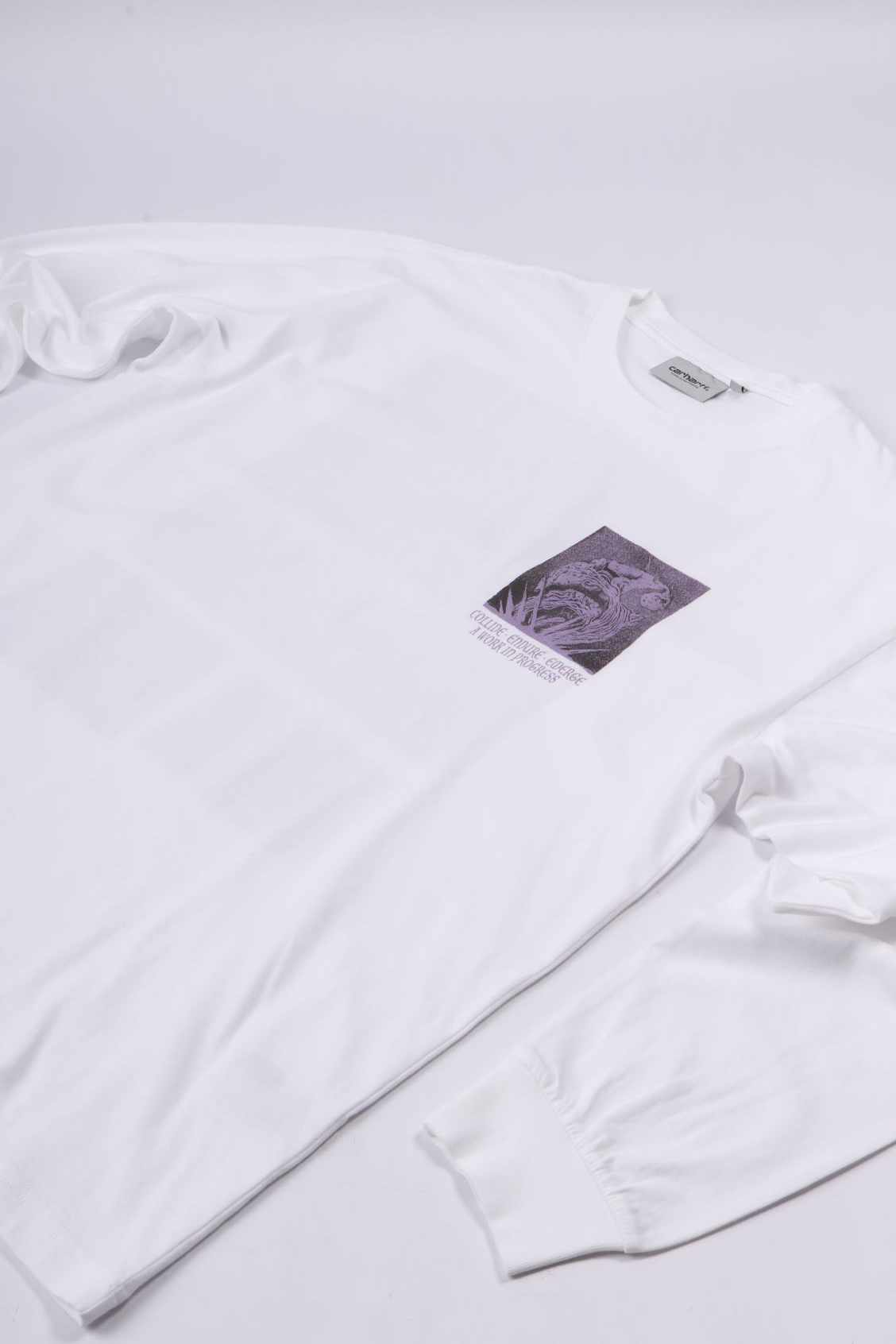 L/s emerge t-shirt white stone wash