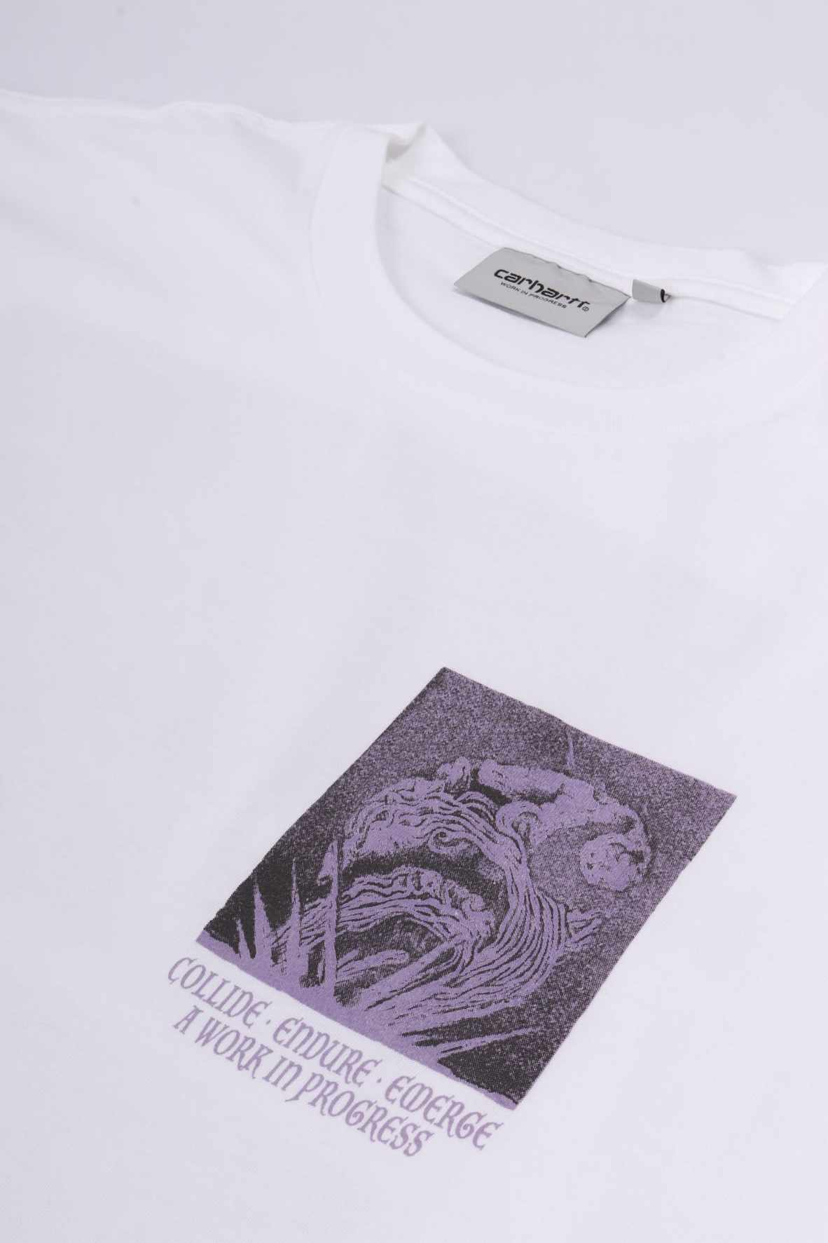L/s emerge t-shirt white stone wash