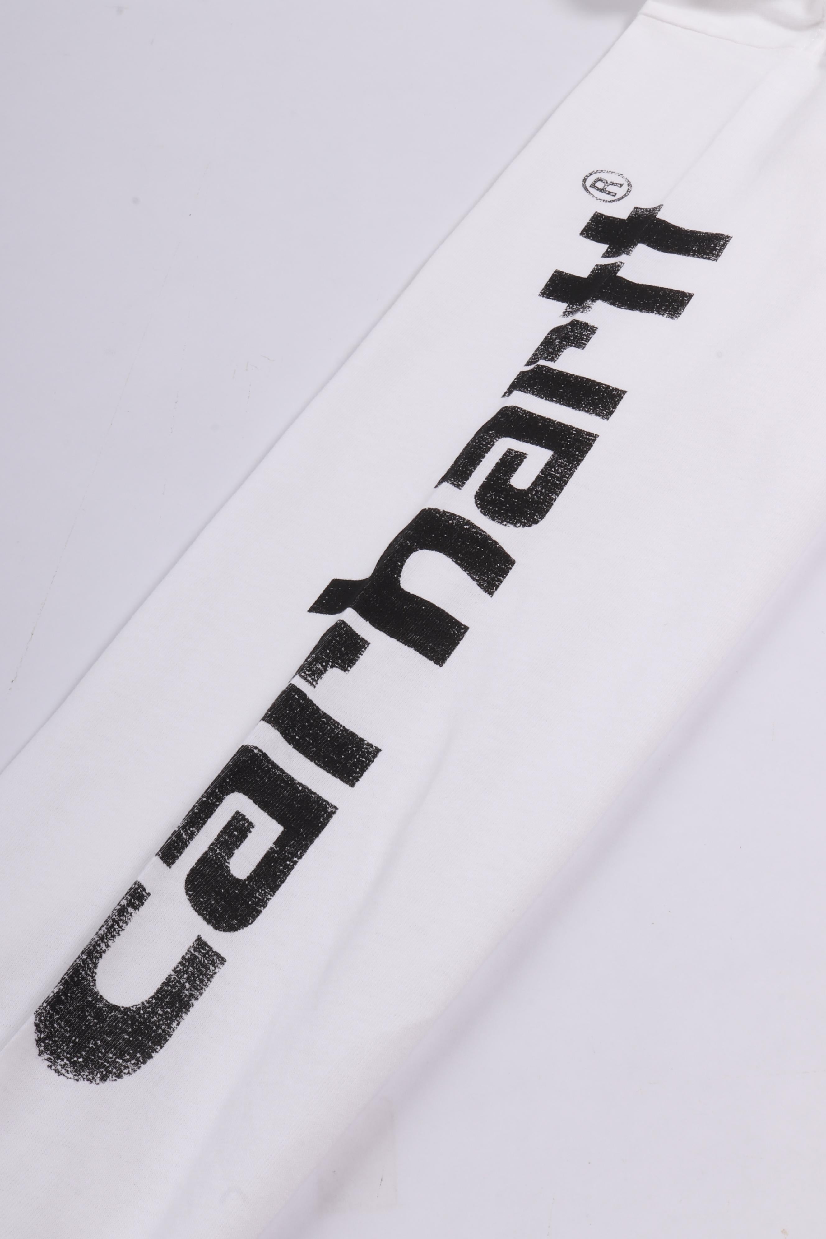 L/s archive script t-shirt white