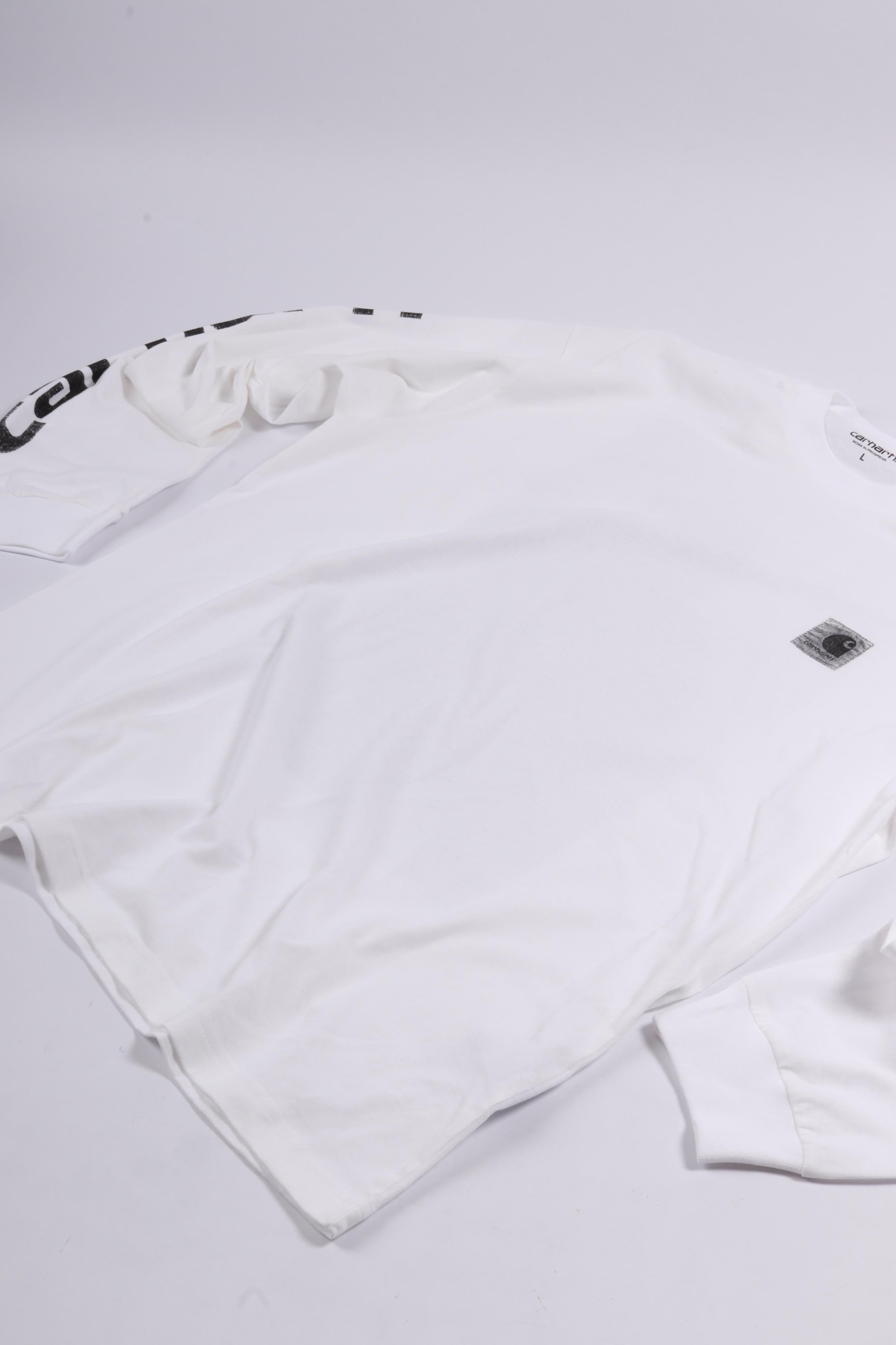L/s archive script t-shirt white