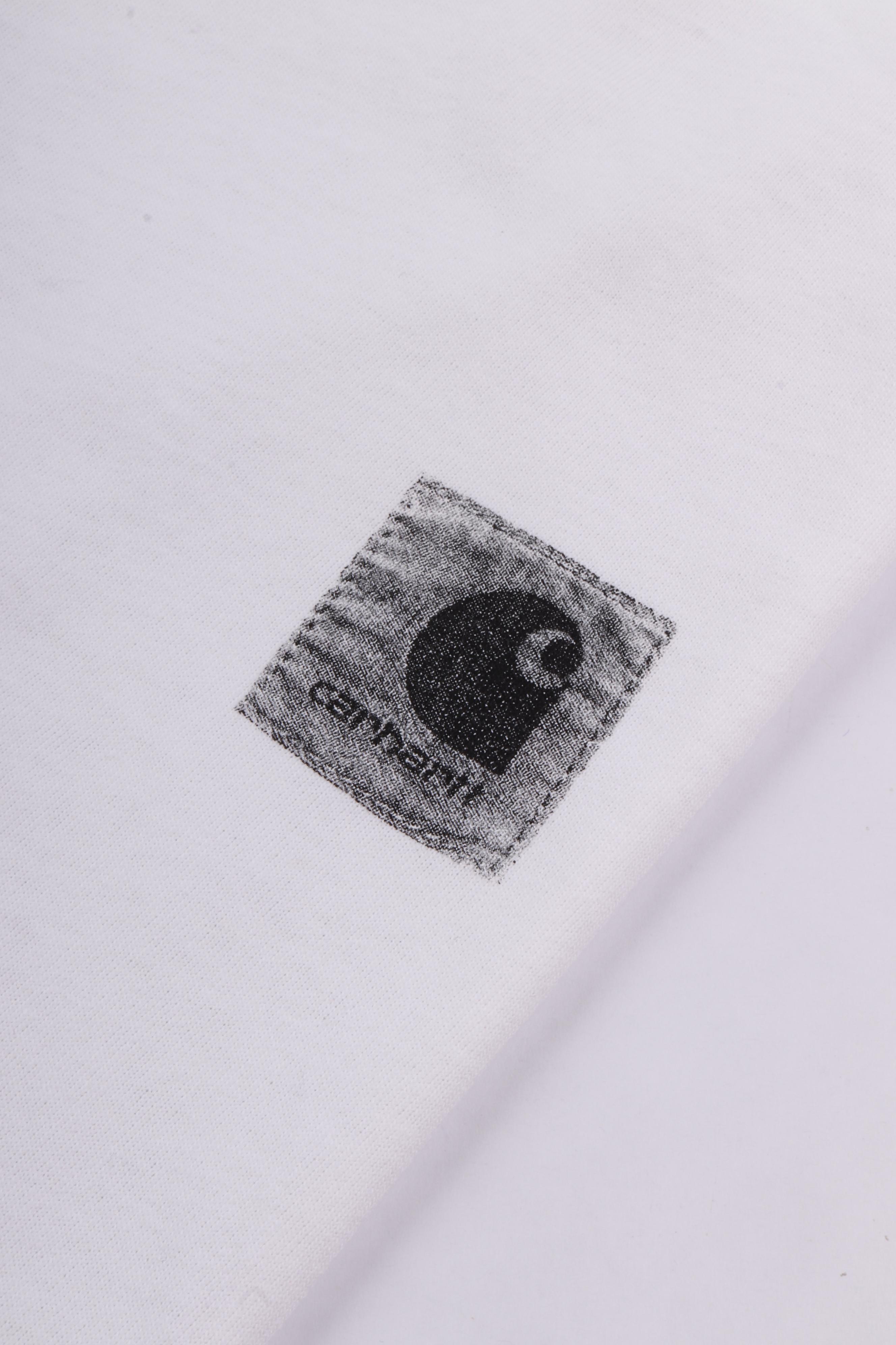 L/s archive script t-shirt white