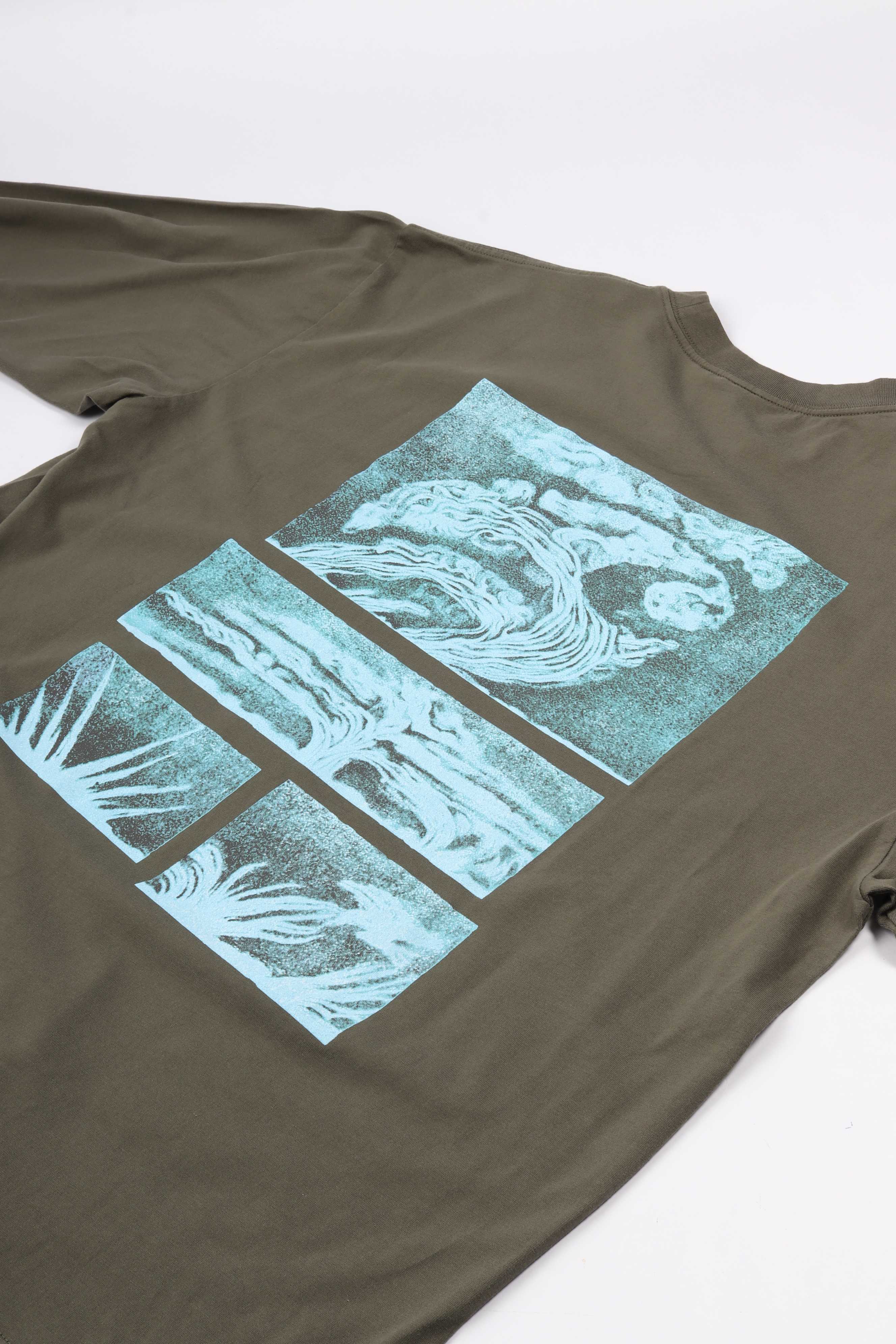 L/s emerge t-shirt leaf stone wash
