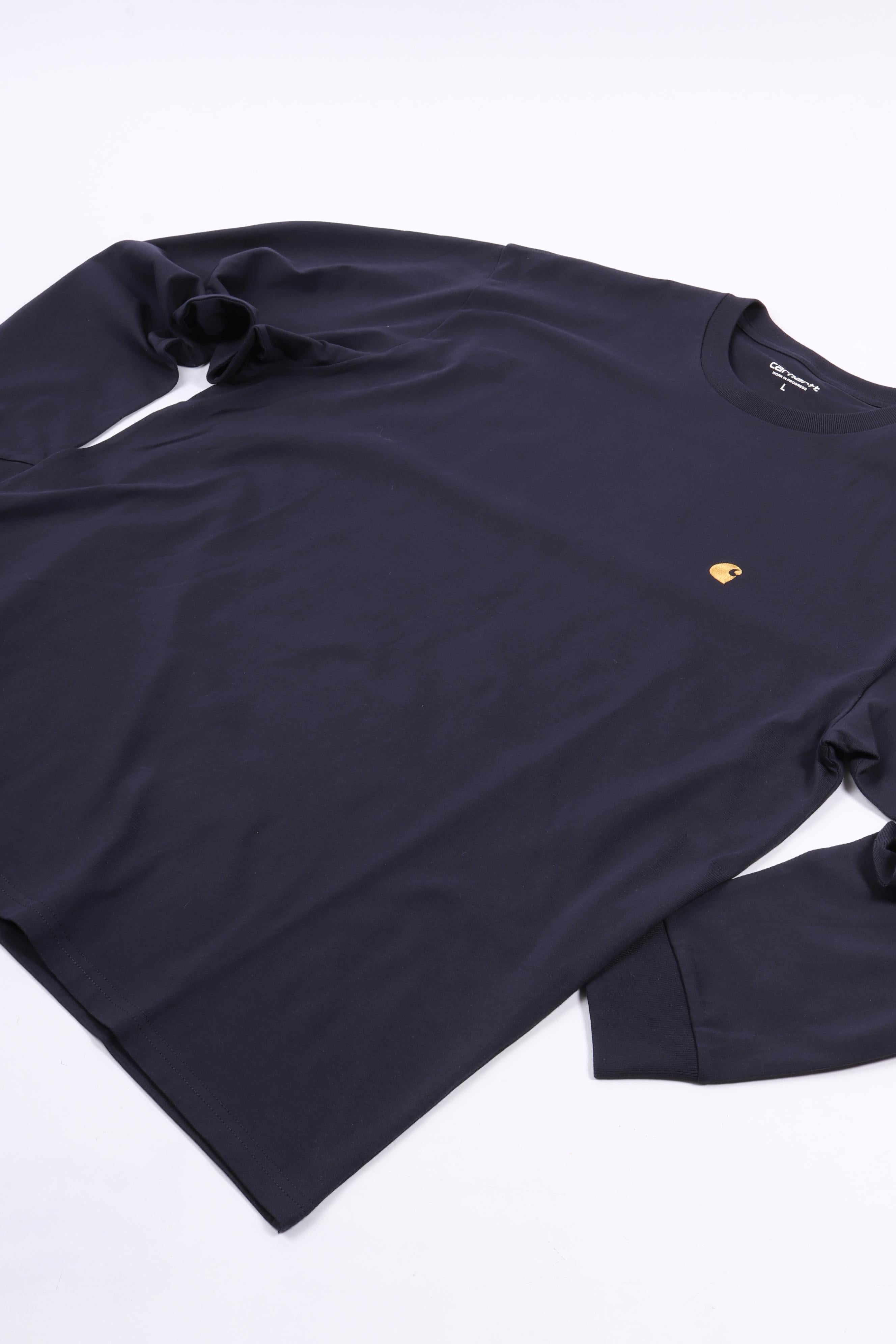 L/s chase t-shirt dark navy / gold