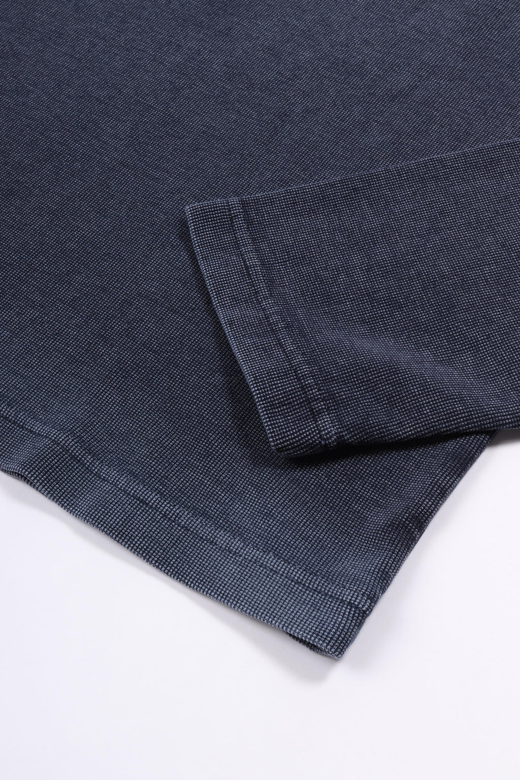 Stamp waffle longsleeve washed mid blue