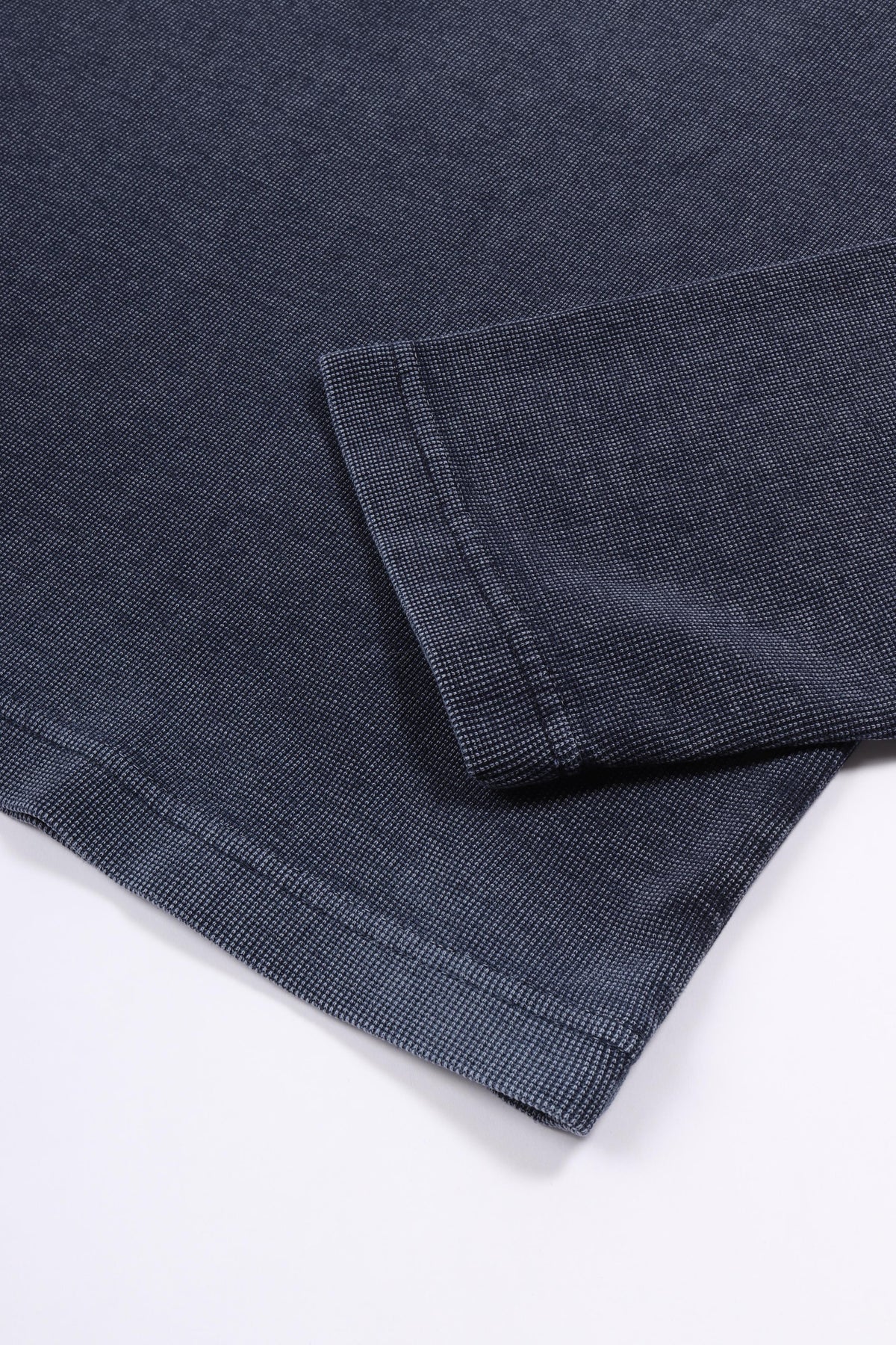 Stamp waffle longsleeve washed mid blue