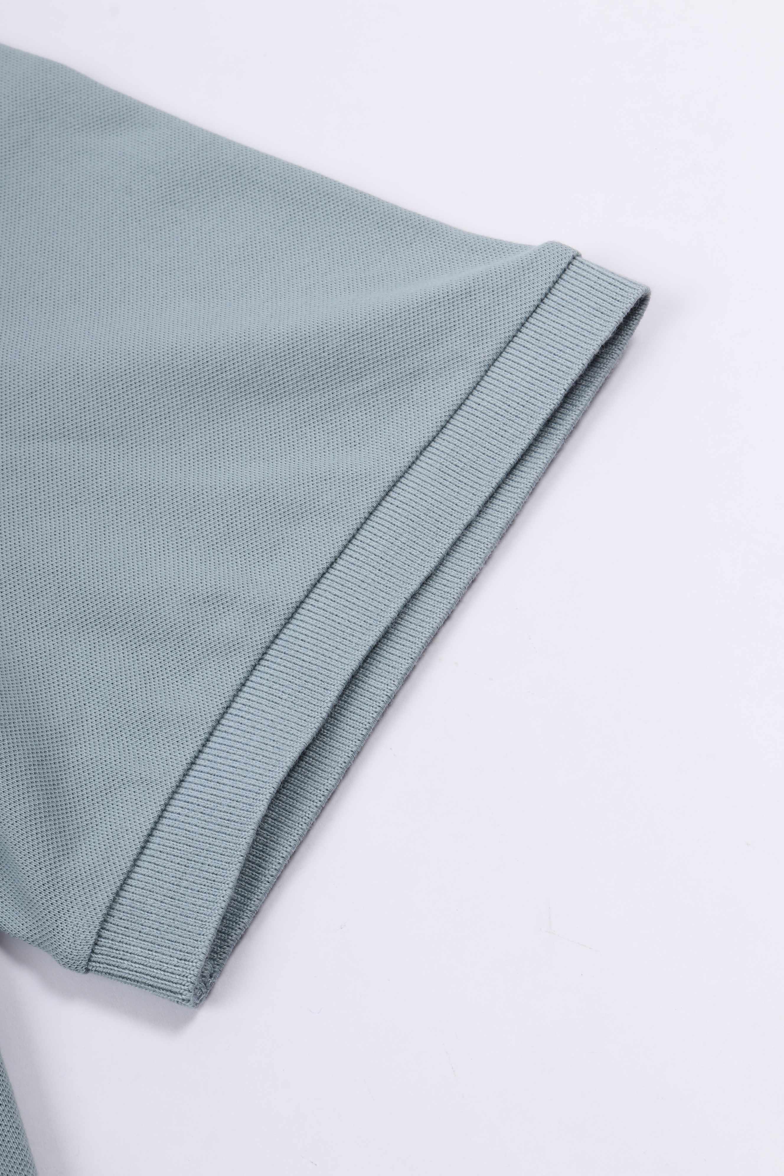 Piquet s/s polo silver blue 809